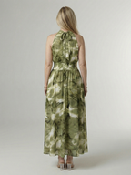 Kirayo | Vestido midi fruncido con cuello halter