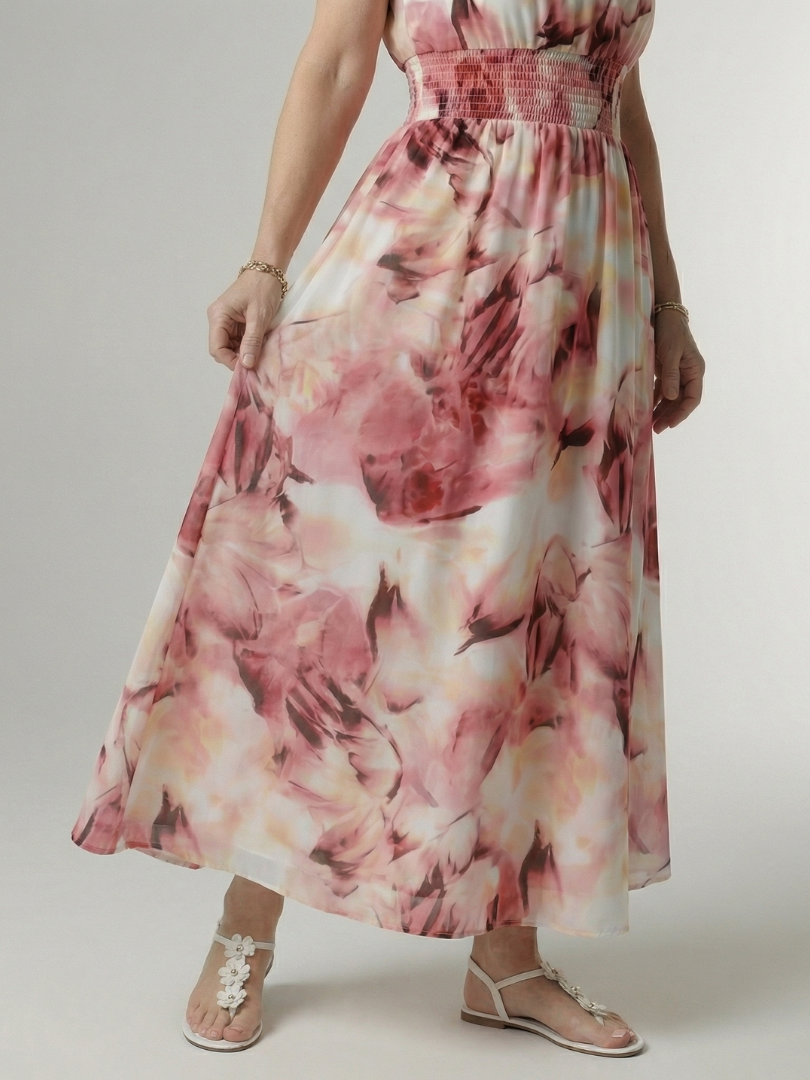 Kirayo | Vestido midi fruncido con cuello halter