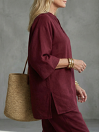 Amare | Túnica con escote en V y pantalón fruncido