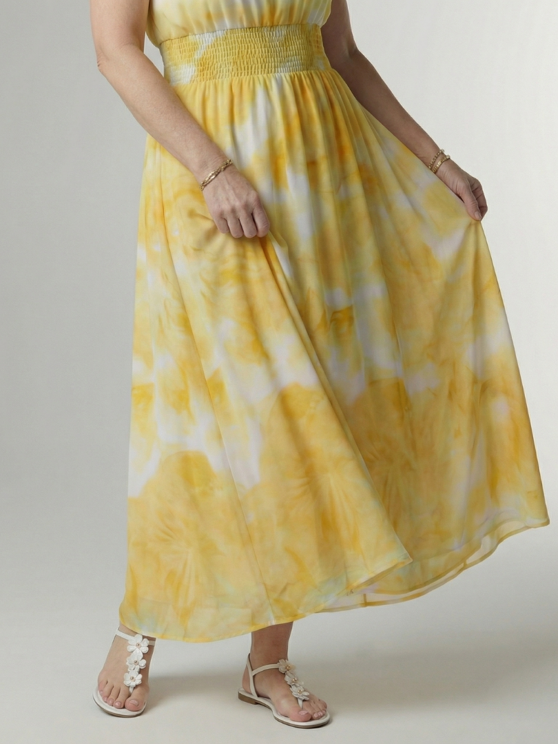 Kirayo | Vestido midi fruncido con cuello halter