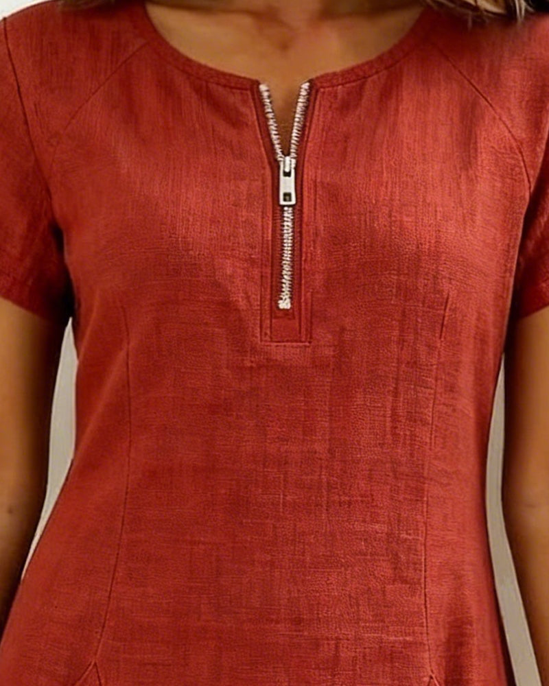 Akemi | Vestido de algodón con cremallera