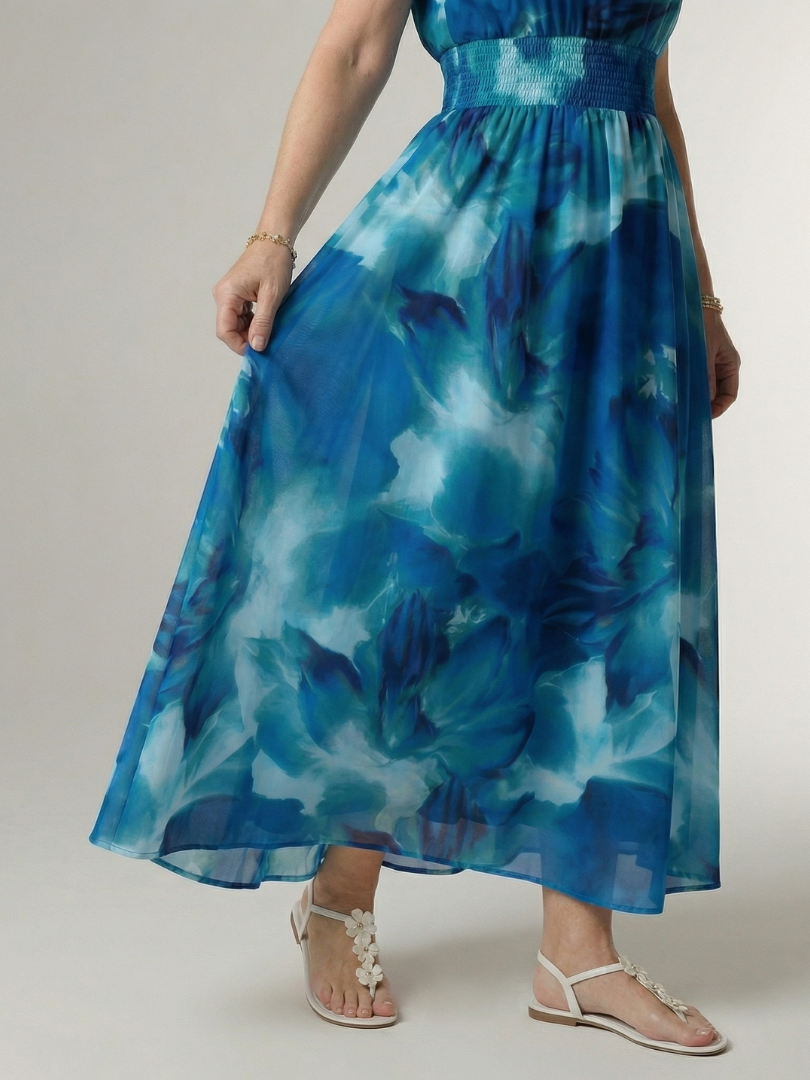 Kirayo | Vestido midi fruncido con cuello halter