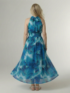 Kirayo | Vestido midi fruncido con cuello halter