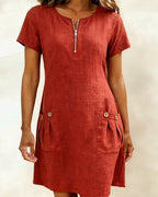 Akemi | Vestido de algodón con cremallera