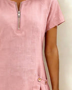 Akemi | Vestido de algodón con cremallera
