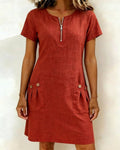 Akemi | Vestido de algodón con cremallera