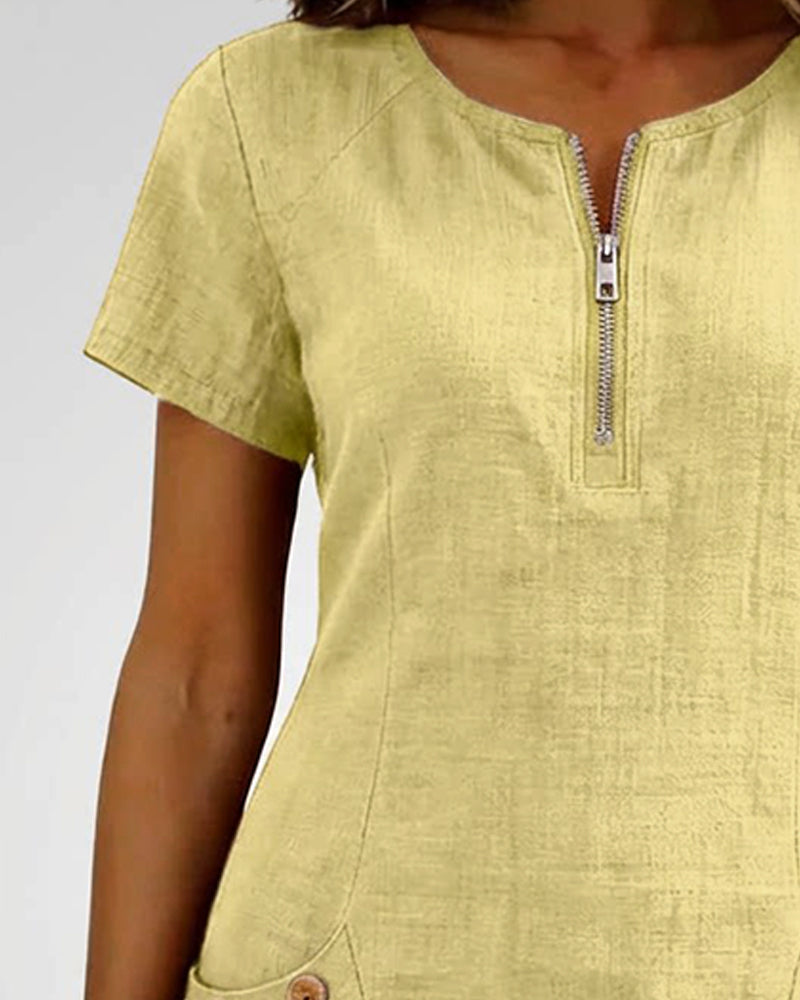 Akemi | Vestido de algodón con cremallera