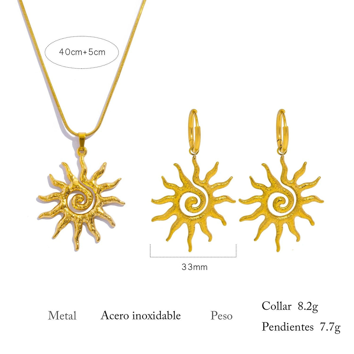 Collar Sol Espiral